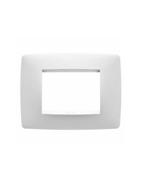 Coro Gewiss GW16103TB | Placa de 3 módulos en blanco lechoso