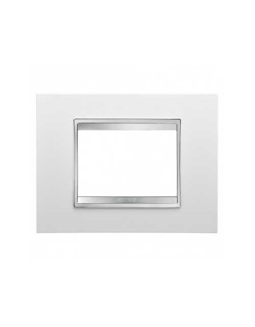 Coro Gewiss GW16203TB | Placa de 3 módulos en blanco lechoso