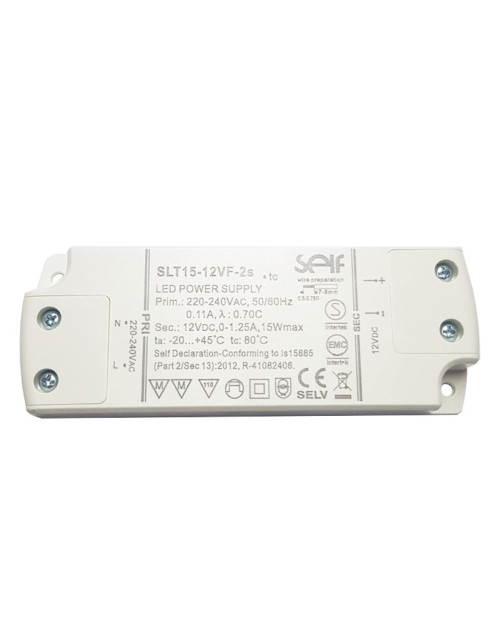 Alimentatore per LED Tecnel 15W 12V IP20 SLT15-12VF-2s