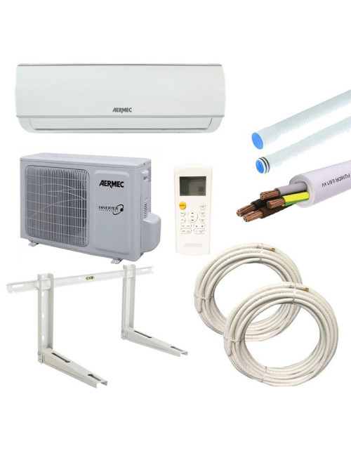 Aermec SGE Aire Acondicionado 2.5KW 9000BTU R32 A++/A+ con Kit de Montaje