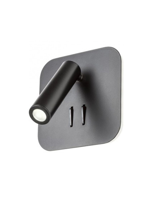 Redo QUDA 6W+3W wall light with USB socket 3000K black 01-1492