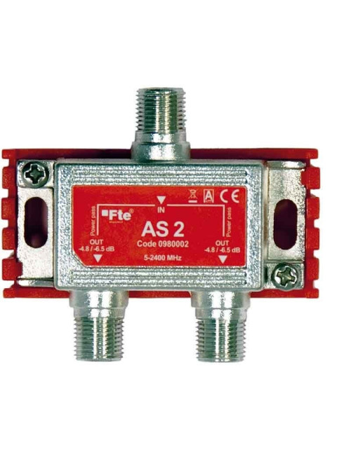 Divisor de TV terrestre y satélite FTE clase A 2 salidas de 4 dB