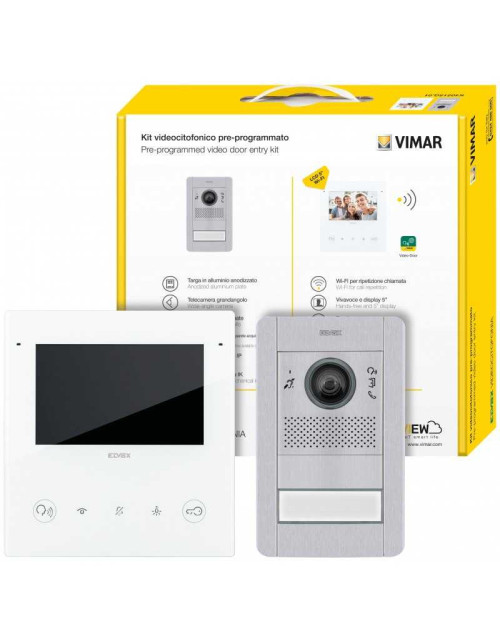 Kit Videocitofono Mono o Bifamiliare Vimar TAB 5S Up Wi-Fi K40515G.01