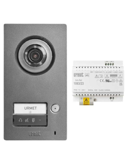 Single-family Video Intercom Kit Base Video Button Panel + Power Supply Mikra2 URMET 1784/801