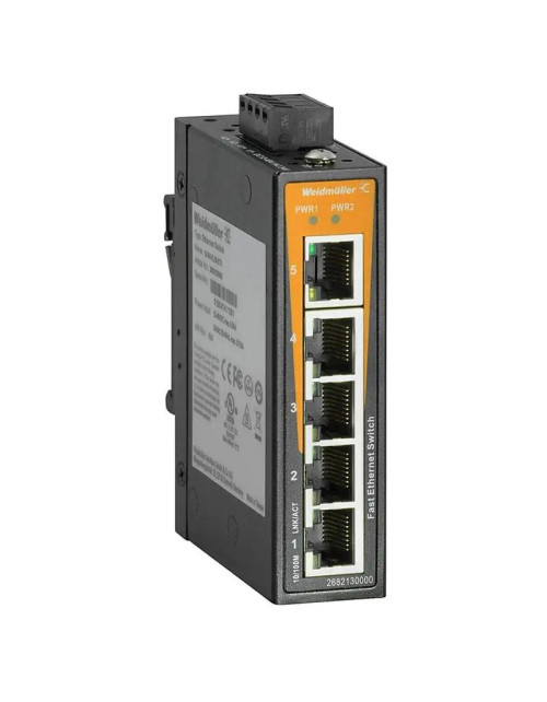 Conmutador de red Fast Ethernet no administrado Weidmuller de 5 puertos 2682130000