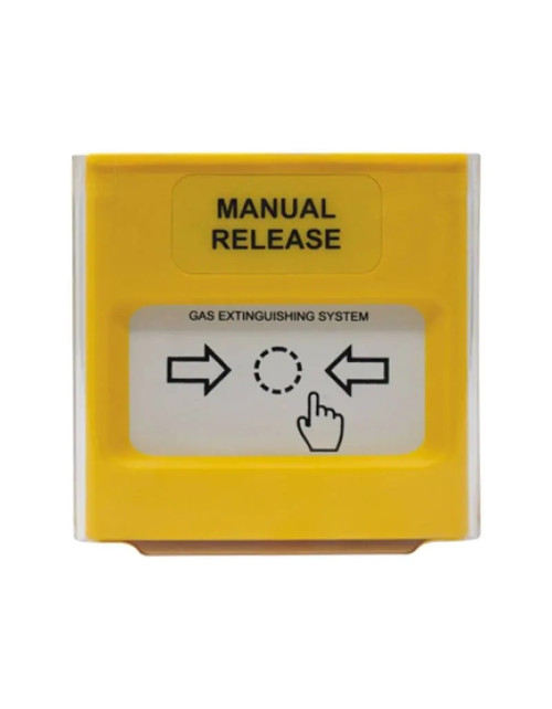 Comelit yellow fire button for activating the 46PMA100 extinguisher