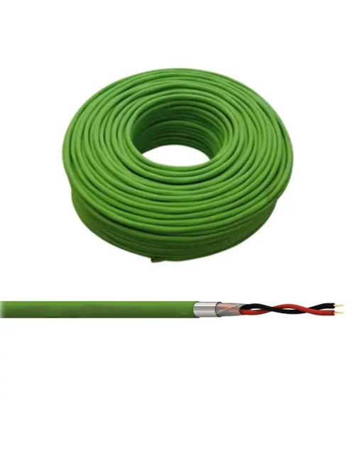 Câble pour domotique Beta Cavi 2x2x0,80 mm2 gaine LSZH verte 200m