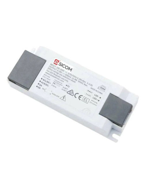 Controlador de fuente de alimentación LED Sicom Dali Push 22W 225-600mA 5601312