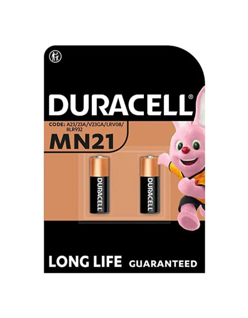 Pile alcaline 12V Duracell MN21 pour télécommandes Blister de 2 pièces 302292100