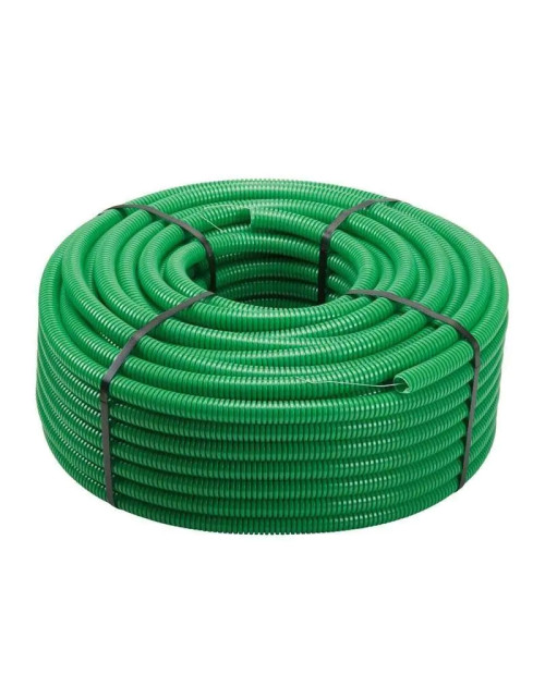 Tube ondulé vert avec tire-fil diamètre 32 mm B11569