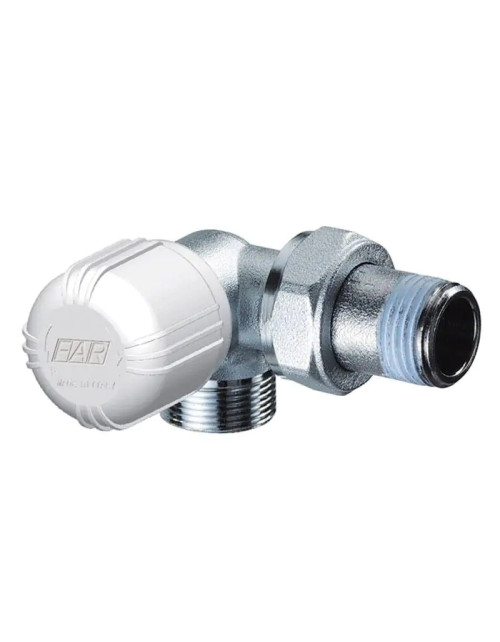 Far right angle thermostatic valve for radiators 3/8 chrome 1617 38