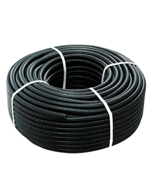 Black corrugated tube with wire puller diameter 25 mm B10329