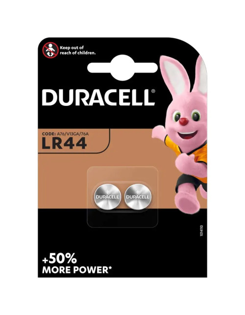 Batteria alcaline Duracell LR44 1,5V per orologi blister da 2 pezzi 302177000