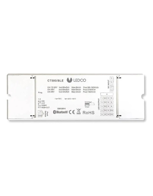 Bluetooth Mesh-Steuergerät für Ledco RGB/RGBW CT580/BLE LED-Streifenregelung