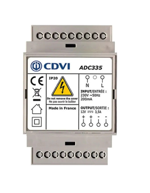 Alimentation à découpage stabilisée CDVI 12V 3,5A ADC335