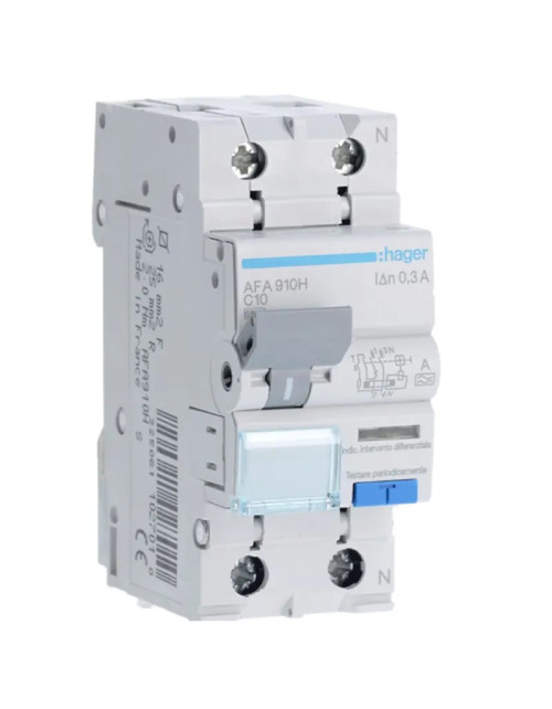 Hager 1P+N 300MA 10A AFA910H residual current circuit breaker