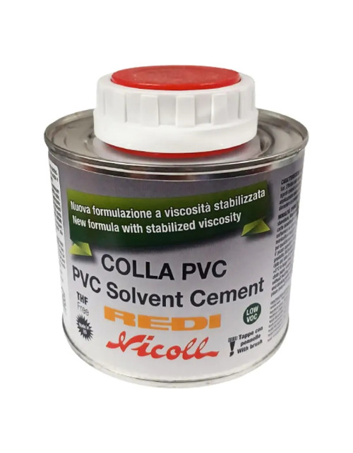 Colla per tubazioni PVC Redi barattolo con pennello 500 ml COLLA50