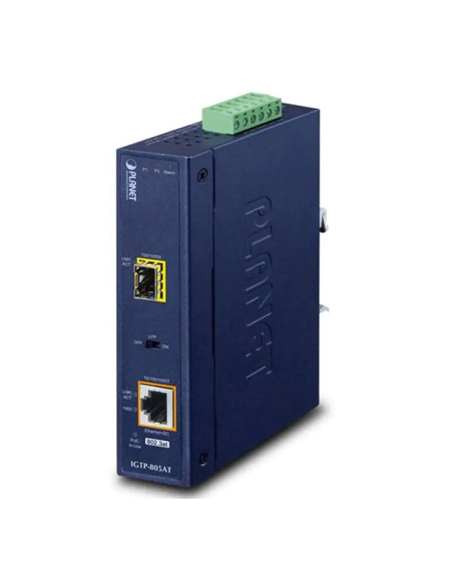 4 Power Industrial PoE 10/100/1000BASE-T IGTP-805AT Media Converter