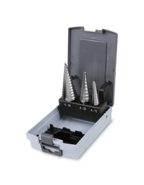 Set of Beta conical step drills in plastic case 004250030