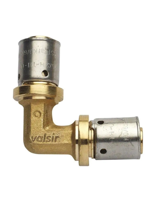 Valsir Pexal elbow fitting 90 degrees D 40 mm in brass VS0130827 | Matyco