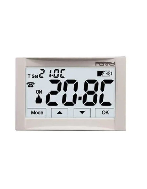 Thermostat numérique intégré Perry alimenté par batterie 3V DC 1TITE542