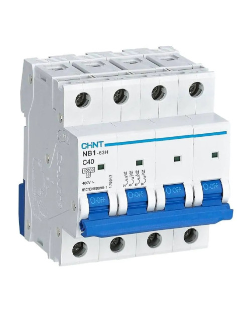 Disyuntor Chint NB1-63H 4P 40A 10kA C 4 Módulos 179917