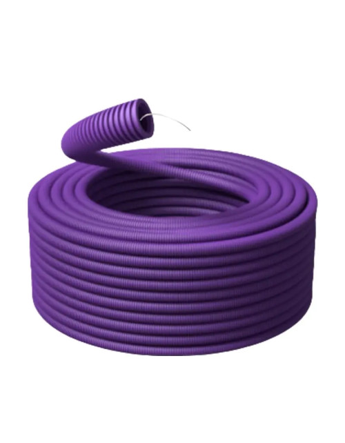 Tube ondulé violet avec tire-fil diamètre 32 mm B11553