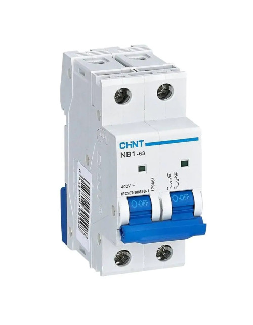 Chint NB1-63 2P 20A 6kA C Interruptor Magnetotérmico 2 Módulos 180324