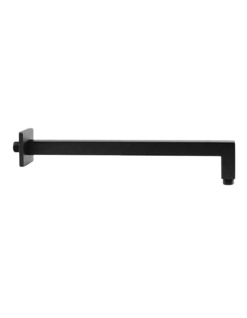 Square wall shower arm 35 cm matt black