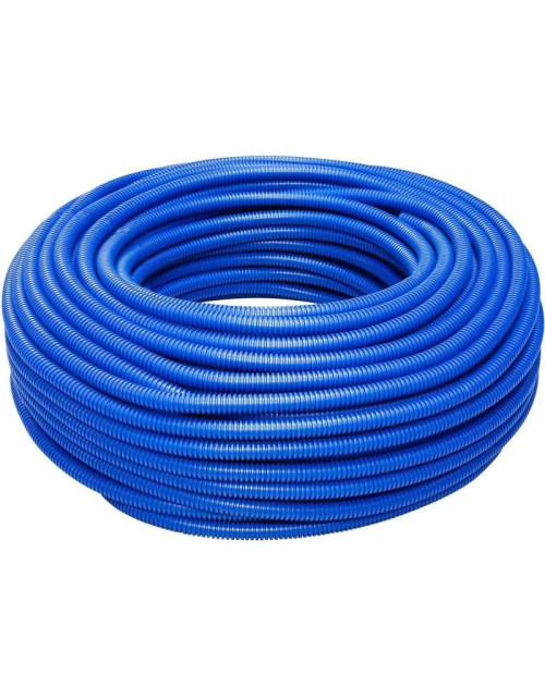 Tubo corrugato azzurro con tirafilo diametro 20 mm B11535