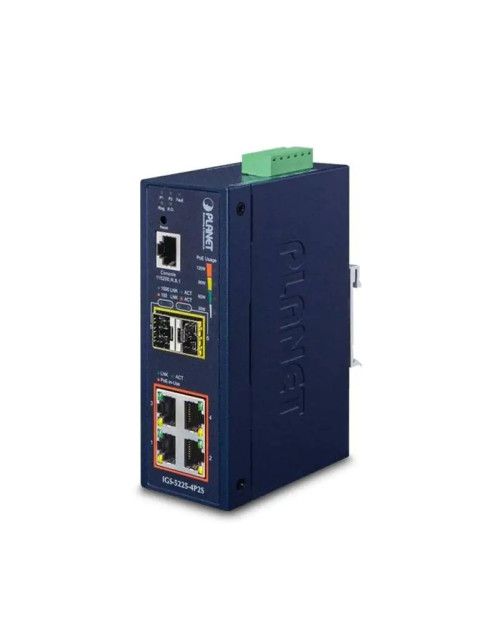 Commutateur Ethernet PoE 4 ports 10/100/1000T 802.3at + 2 ports 100/1000X SFP IGS52254P2S