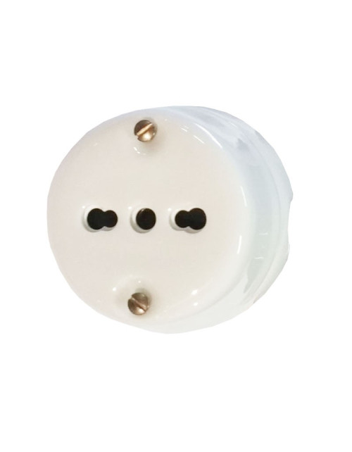 Gambarelli bypass socket in white porcelain 16A 00200