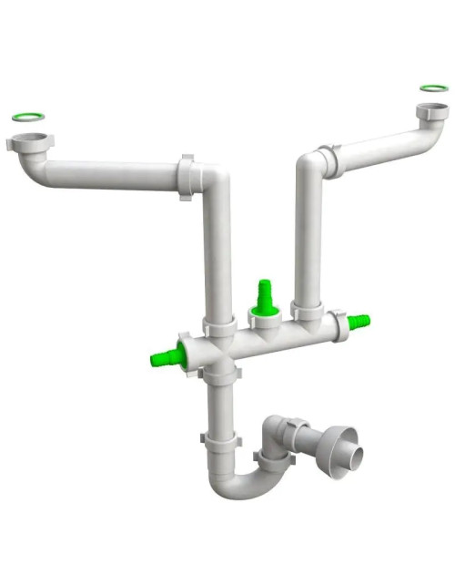 Bonomini Space 2 2-Wege-Spülbeckensiphon 1 1/2 weiß 1520CP40B0