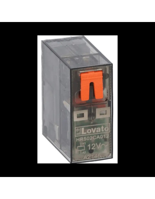 Lovato miniature relay with LED indicator 8A 2 exchanges 12VAC HR502CA012