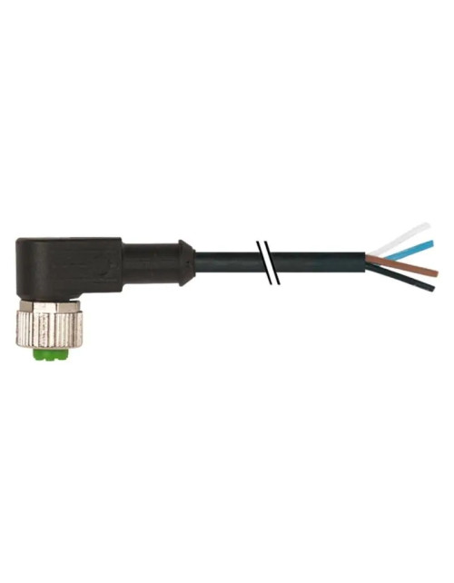 Conector Murr M12 hembra 90° con cable 4P 4A 2,5 kV 5m 7000123416140500