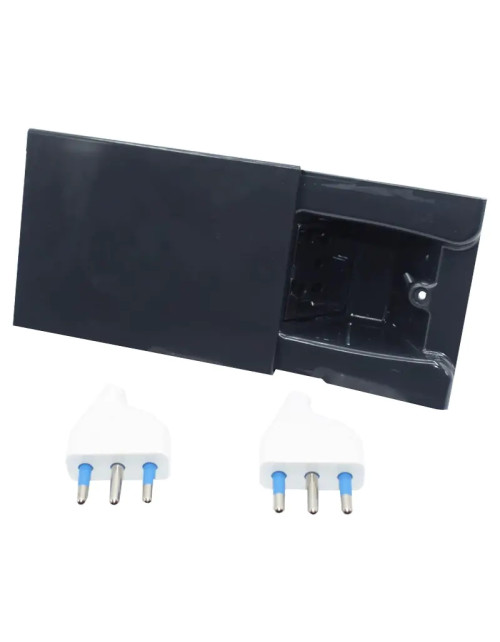 4Box Hide 3-module sliding socket with a dark gray universal Side socket 4B.03.H21