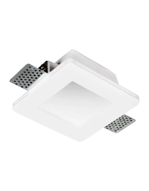 Century Jessy recessed White plaster square spotlight with JESSY-SQ120GLASS glass