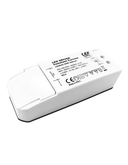 Fuente de alimentación para lámparas LED LEF 20W 58Vdc corriente constante 350mA IP20 LE2035