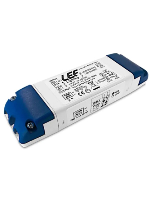 Dimmer para LED LEF 12-24VDC con pulsador y Dali LECV1224DPE