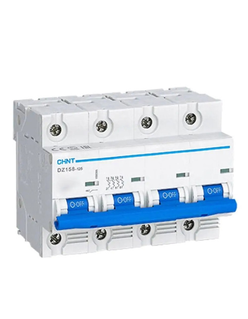 Chint DZ158 4P 100A 10kA C Interrupteur magnétothermique 6 modules 158096