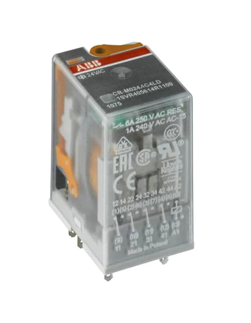 Abb CR-M 230V industrial relay 4 changeover contacts with LED ER 5926