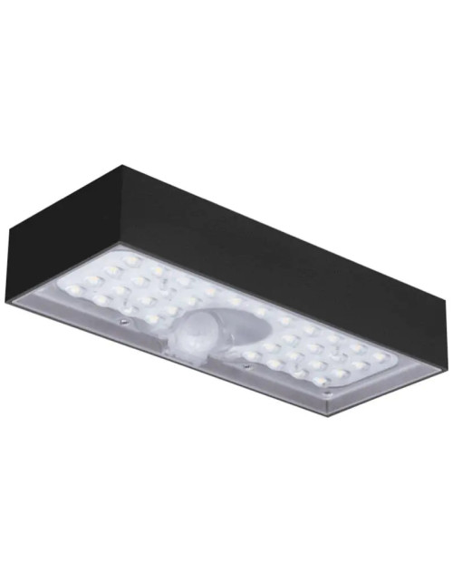 Century Domino Solar-LED-Wandleuchte 6 W 3000 K 800 Lumen Schwarz DOMNE-061230