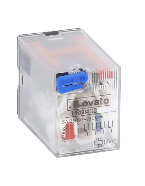 Relais industriel Lovato 5A 4 échanges 24VDC + LED HR604CD024