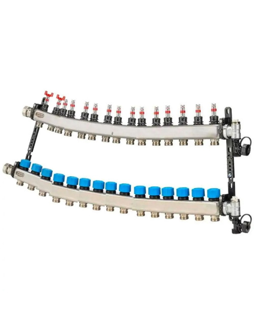 Cappellotto MDSS manifold for 15-way 1 inch UFH5715 radiant systems