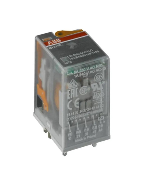 Abb CR-M024AC4L socket relay 4 contacts with LED 24 V AC IP40 ER 584 3