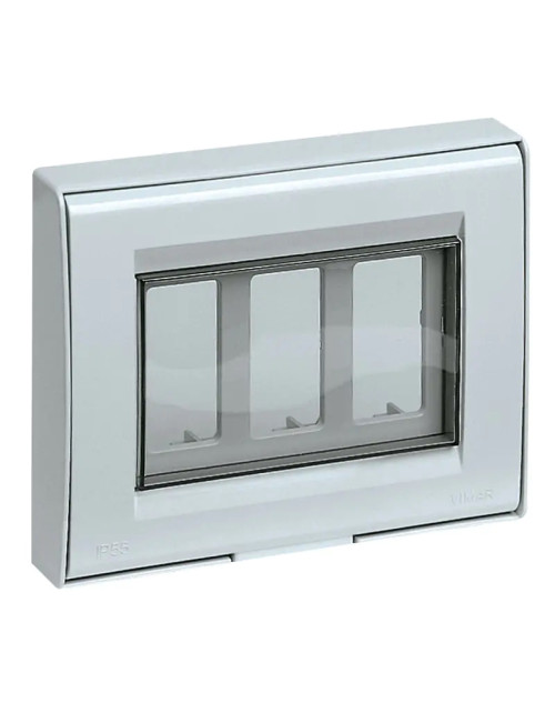 Placca stagna Vimar 3 moduli serie 8000S IP55 grigio 13731.Q