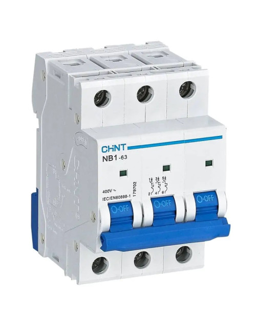 Chint NB1-63 3P 10A 6kA C Interrupteur magnétothermique 3 modules 180352