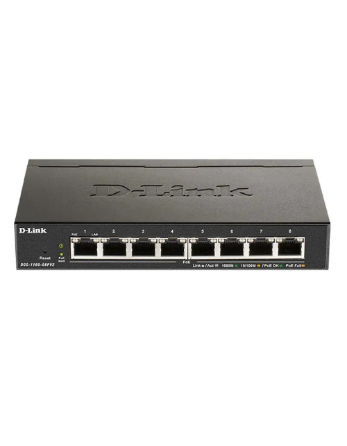 D-Link Switch 8 ports 10/100/1000 SMART 64W DGS-1100-08PV2