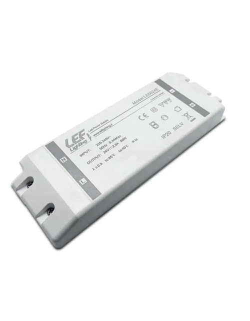 Alimentatore per strip LED LEF 150W 24VDC tensione costante IP20 LE15024TFSLIM