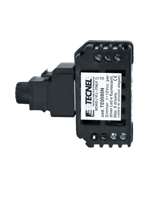 Tecnel dimmer 0/1-10Vdc pasivo con interruptor keystone 10A negro TE0595N